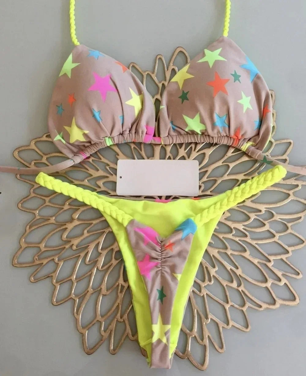Leopard Print Thong Bikini Set | Women's Swimwear - 18
