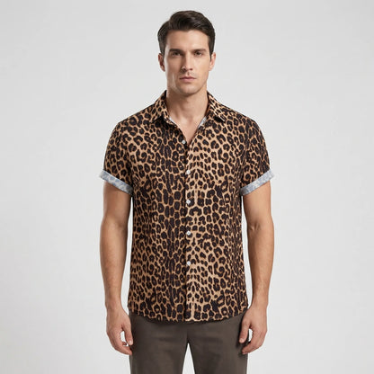 Leoprino | Men's Short Sleeve Leopard Print T-Shirt - 11
