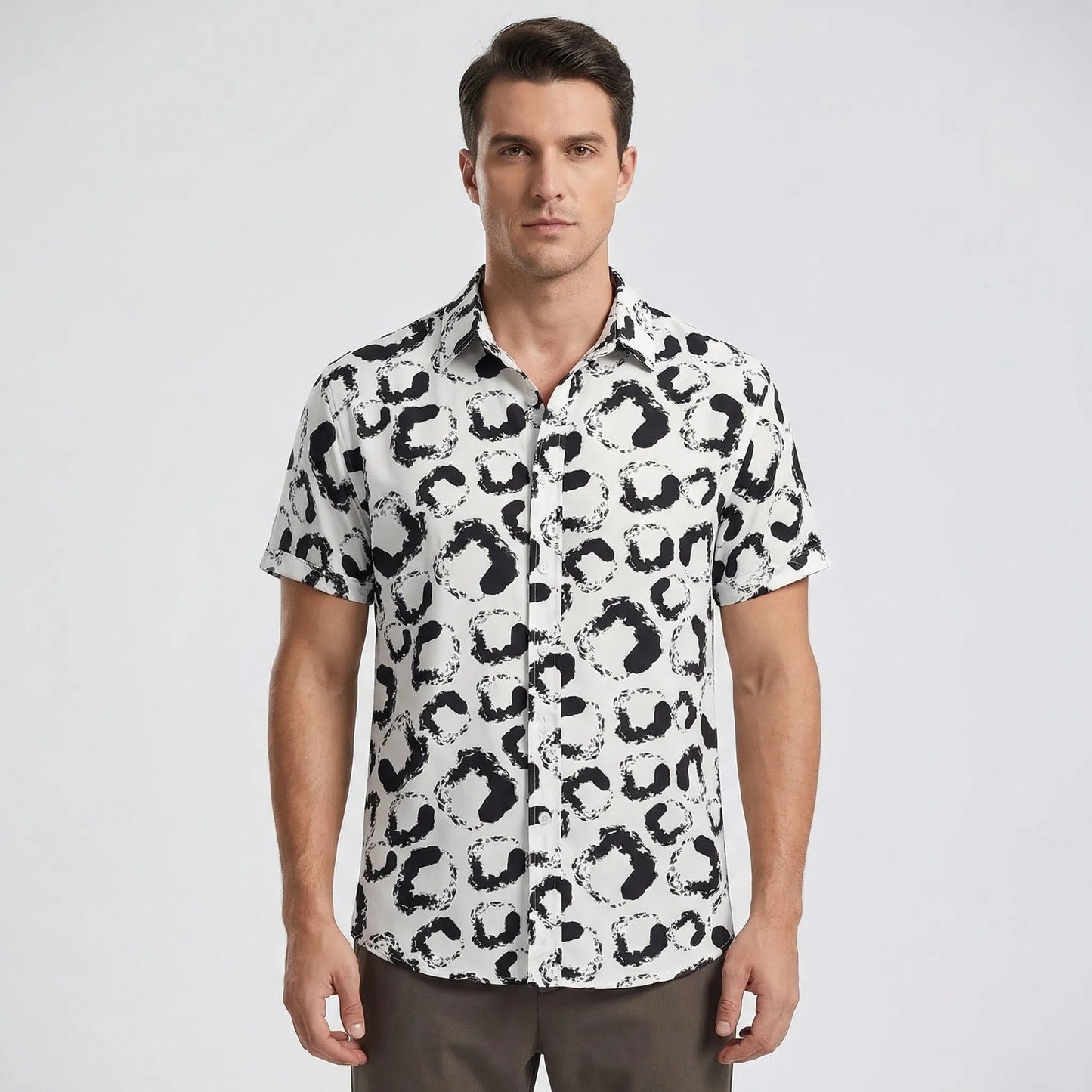 Leoprino | Men's Short Sleeve Leopard Print T-Shirt - 12