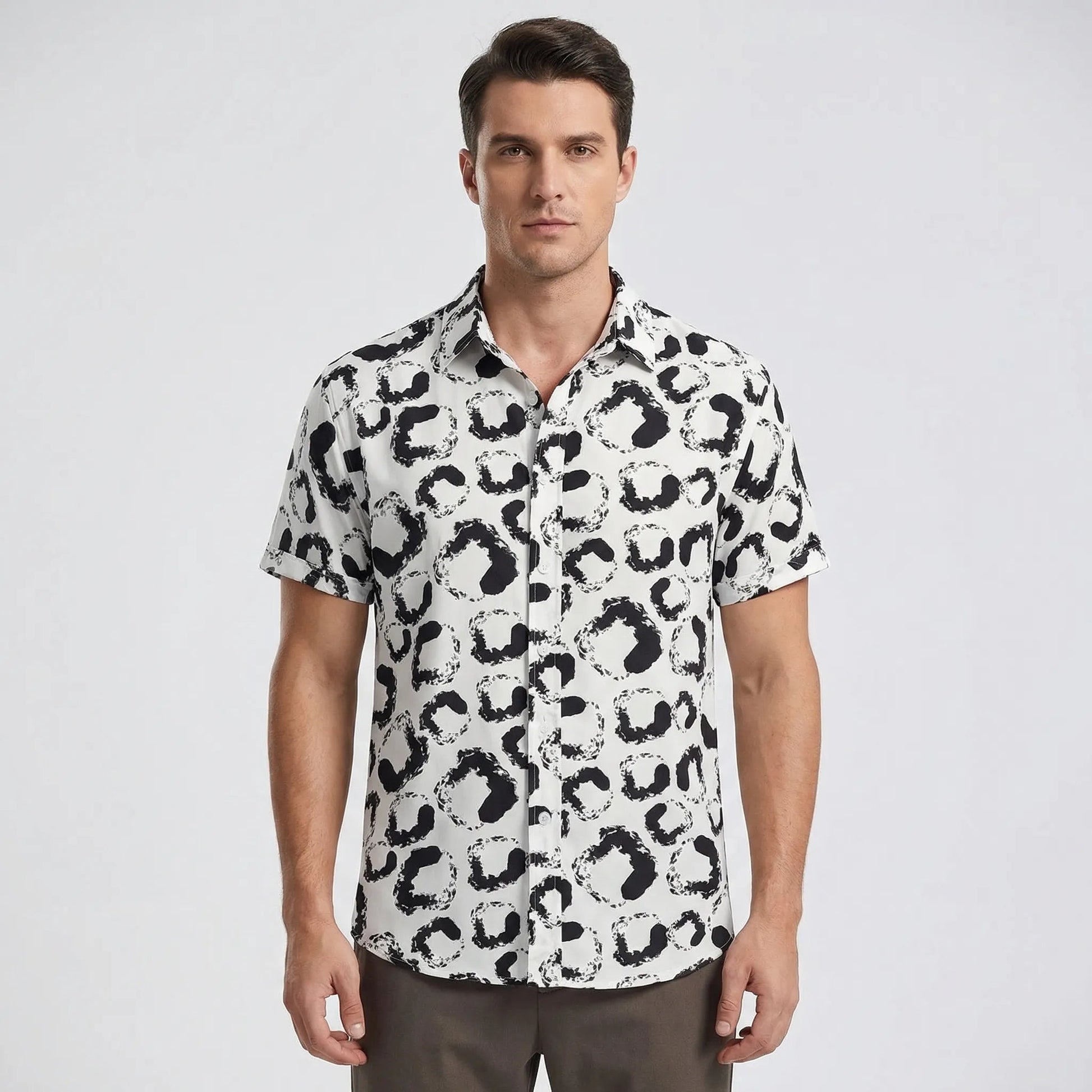 Leoprino | Men's Short Sleeve Leopard Print T-Shirt - 12