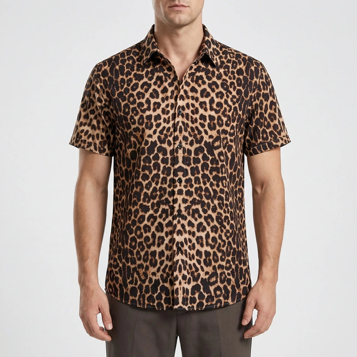 Leoprino | Men's Short Sleeve Leopard Print T-Shirt - 14