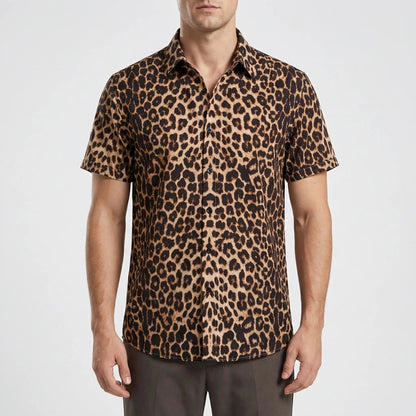 Leoprino | Men's Short Sleeve Leopard Print T-Shirt - 14