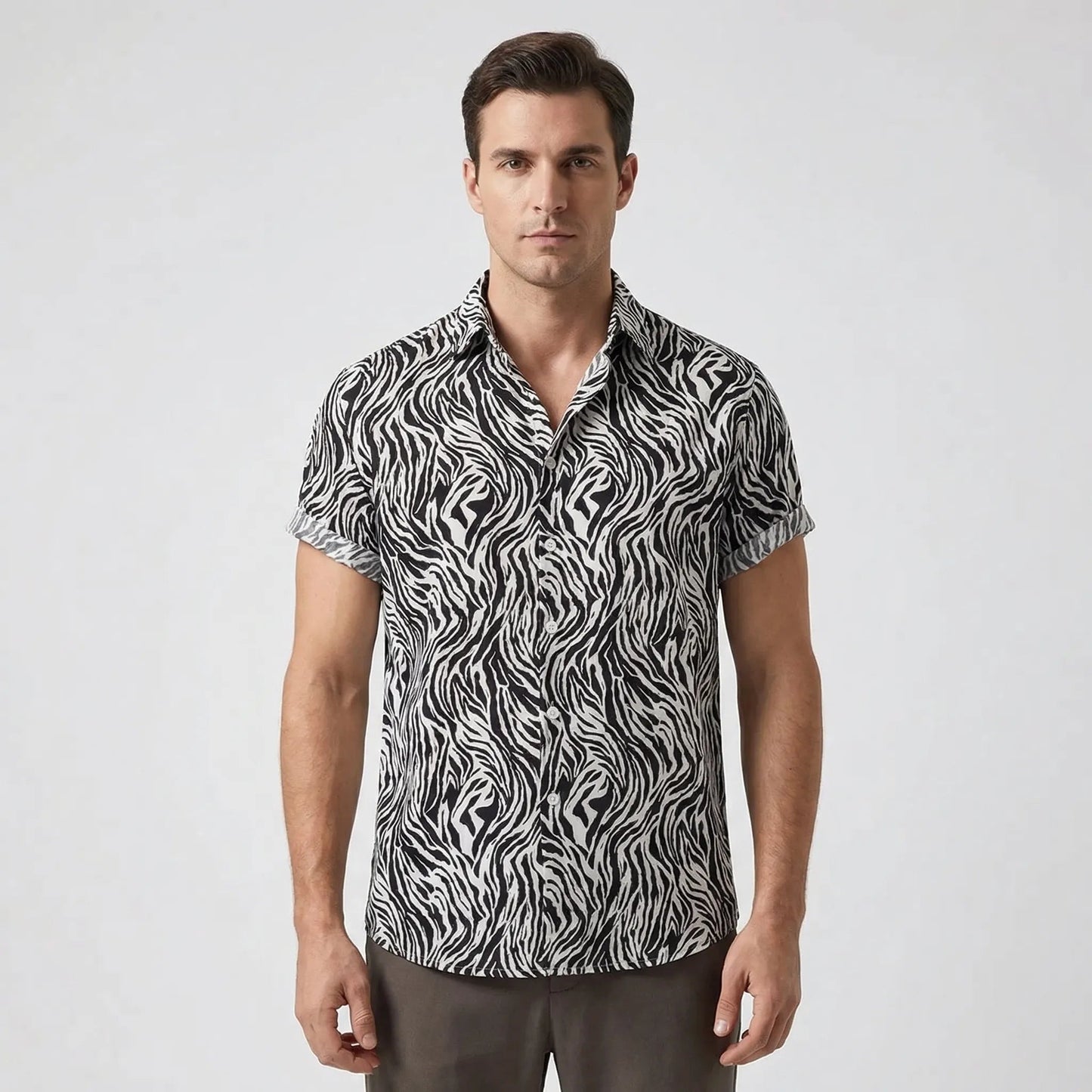 Leoprino | Men's Short Sleeve Leopard Print T-Shirt - 7