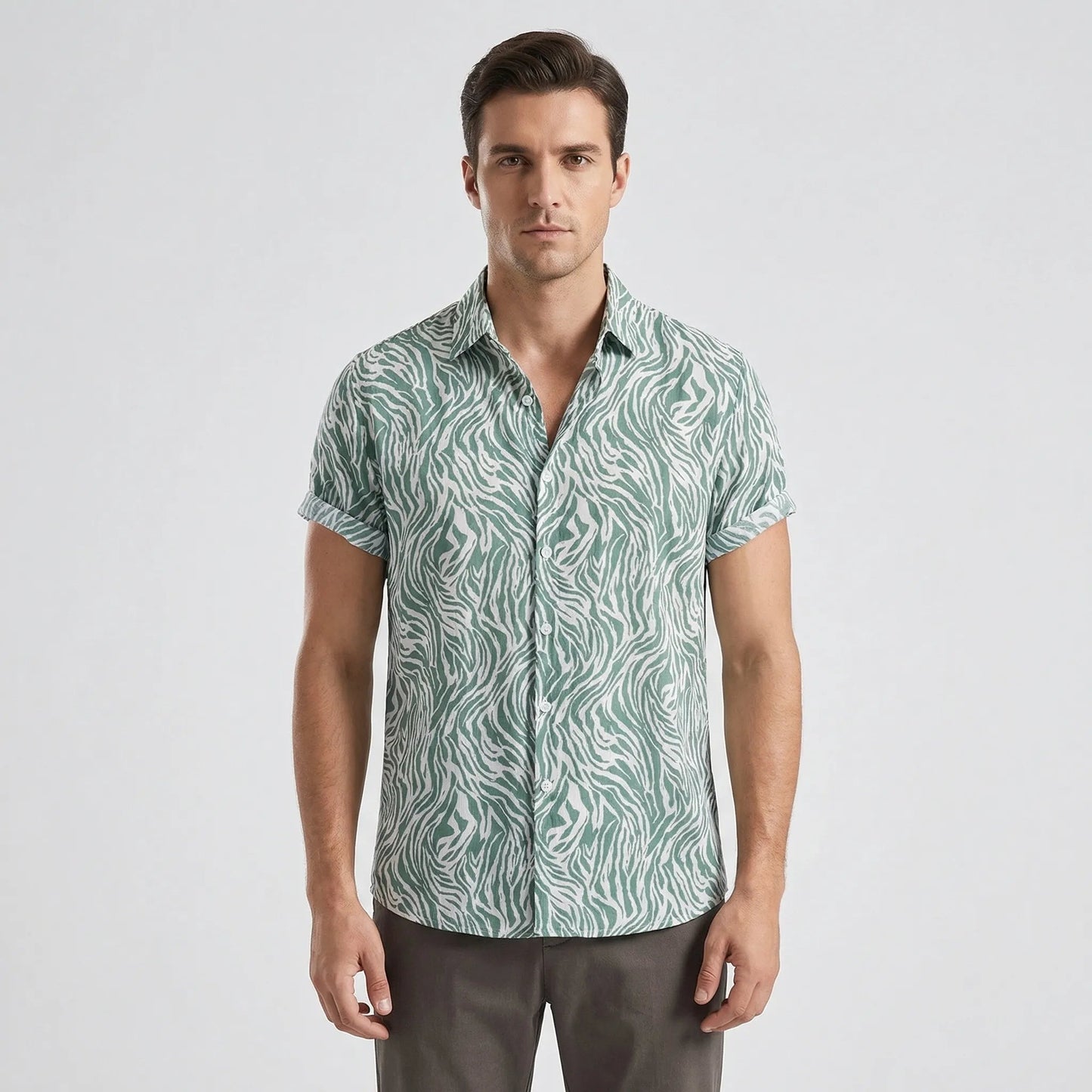 Leoprino | Men's Short Sleeve Leopard Print T-Shirt - 8