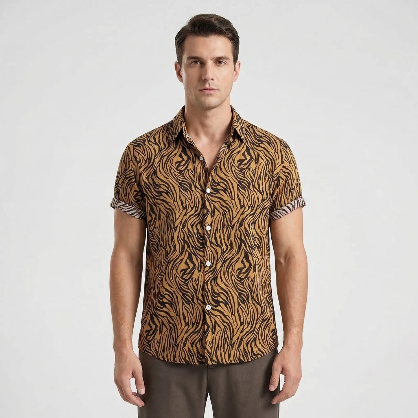 Leoprino | Men's Short Sleeve Leopard Print T-Shirt - 9