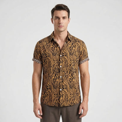 Leoprino | Men's Short Sleeve Leopard Print T-Shirt - 9
