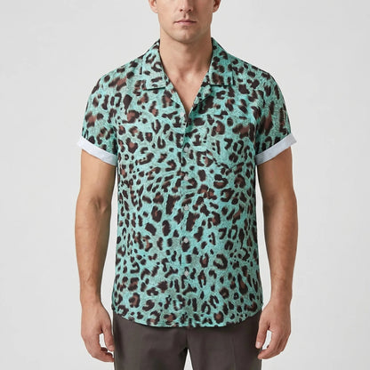 Leoprino | Men's Short Sleeve Leopard Print T-Shirt - 10