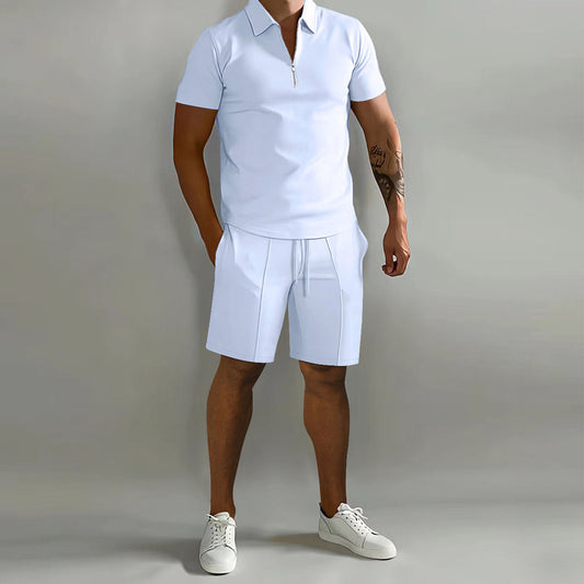 Men's Summer Set | Lightweight Polo Shirt and Shorts Outfit - 1