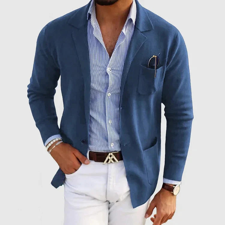 Lorenzo | Men's Blazer with Notch Lapel and Button Pockets - 1
