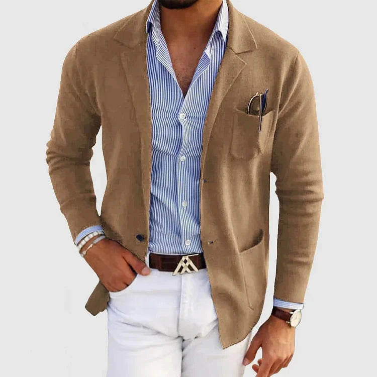 Lorenzo | Men's Blazer with Notch Lapel and Button Pockets - 2