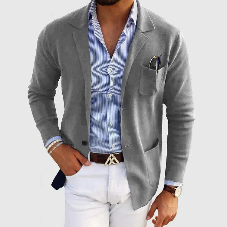 Lorenzo | Men's Blazer with Notch Lapel and Button Pockets - 3