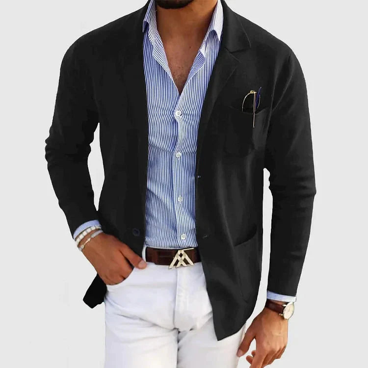 Lorenzo | Men's Blazer with Notch Lapel and Button Pockets - 4
