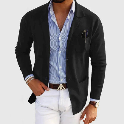 Lorenzo | Men's Blazer with Notch Lapel and Button Pockets - 4