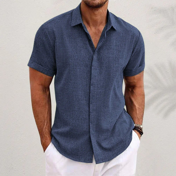 Men's Linen Shirt | Short Sleeve Casual Top - 1