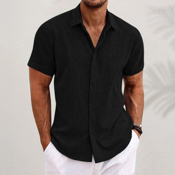 Men's Linen Shirt | Short Sleeve Casual Top - 5