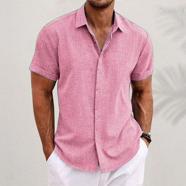 Men's Linen Shirt | Short Sleeve Casual Top - 6