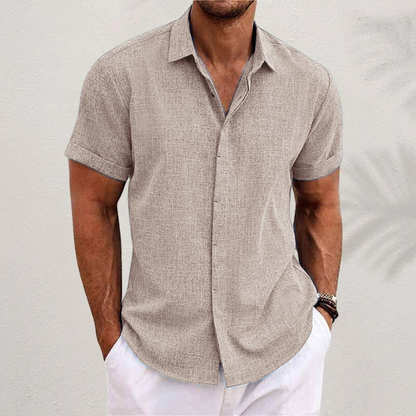Men's Linen Shirt | Short Sleeve Casual Top - 8