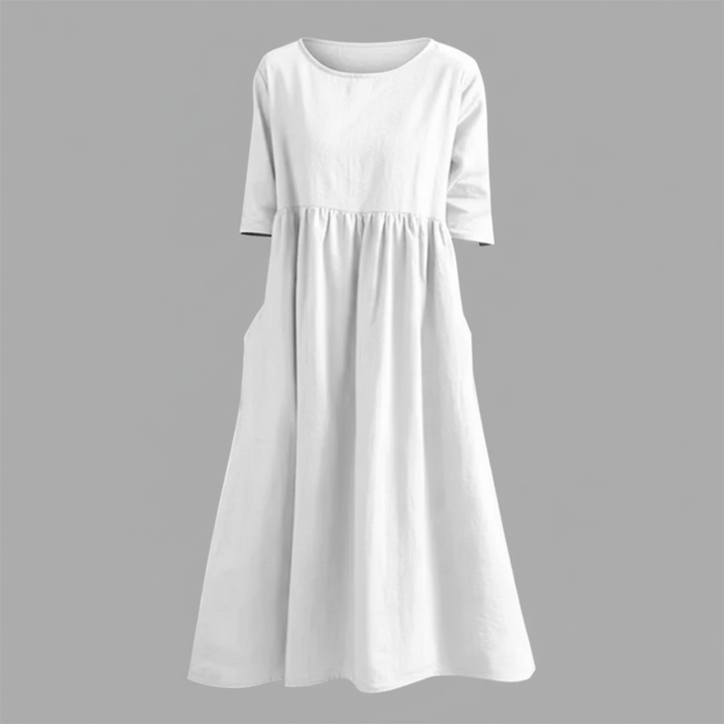 Women's Midi Dress with Pockets | Lightweight Summer Dress - 3