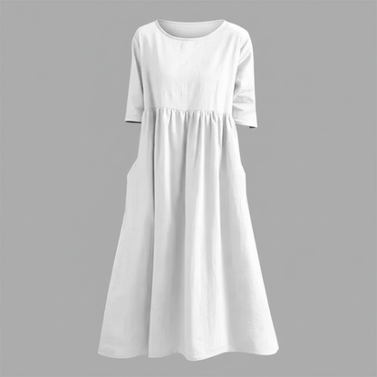 Women's Midi Dress with Pockets | Lightweight Summer Dress - 3