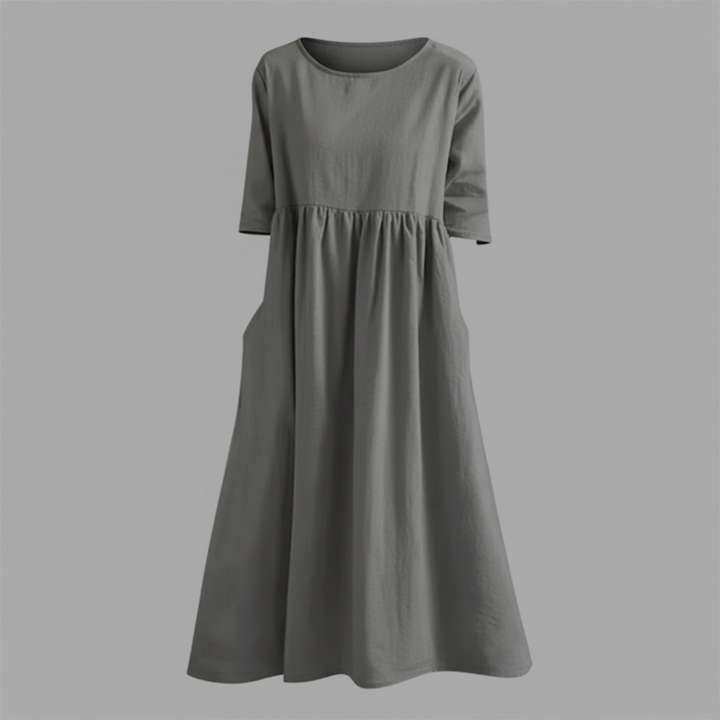 Women's Midi Dress with Pockets | Lightweight Summer Dress - 4