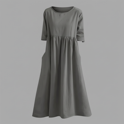 Women's Midi Dress with Pockets | Lightweight Summer Dress - 4