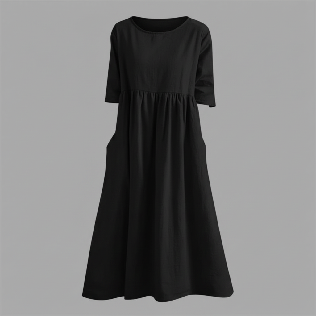 Women's Midi Dress with Pockets | Lightweight Summer Dress - 5