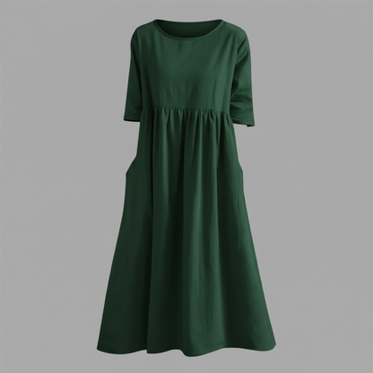 Women's Midi Dress with Pockets | Lightweight Summer Dress - 6