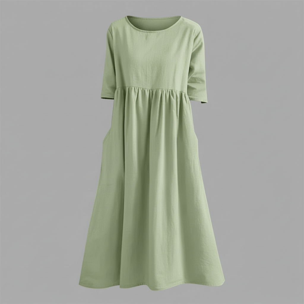 Women's Midi Dress with Pockets | Lightweight Summer Dress - 7
