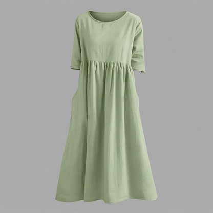 Women's Midi Dress with Pockets | Lightweight Summer Dress - 7