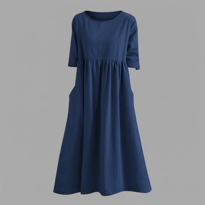 Women's Midi Dress with Pockets | Lightweight Summer Dress - 9