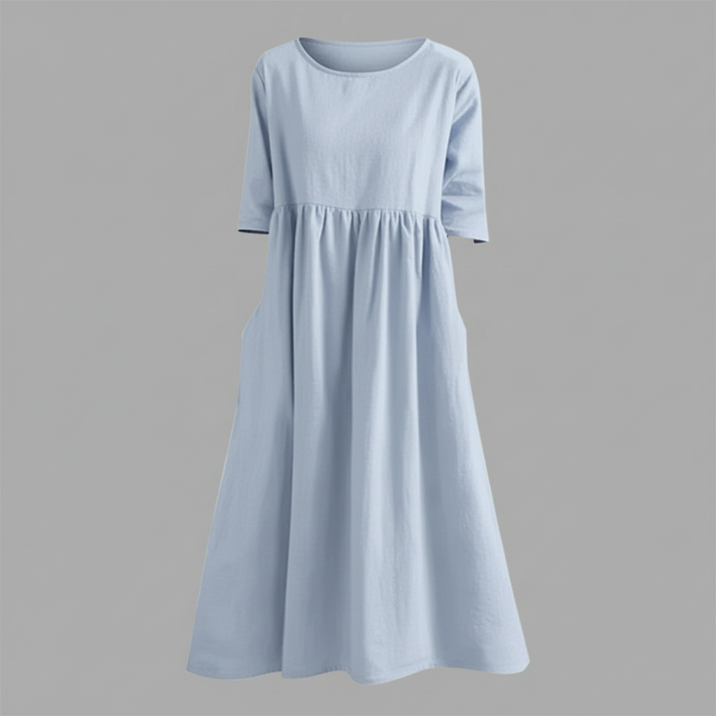 Women's Midi Dress with Pockets | Lightweight Summer Dress - 8