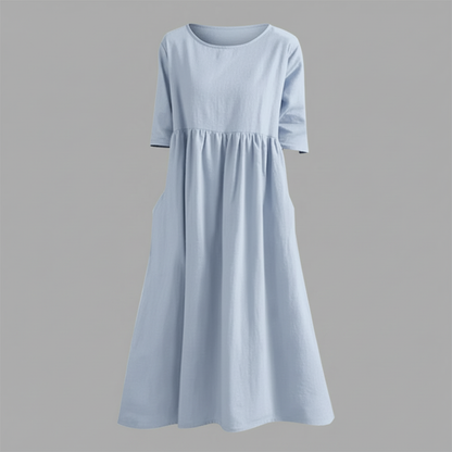 Women's Midi Dress with Pockets | Lightweight Summer Dress - 8