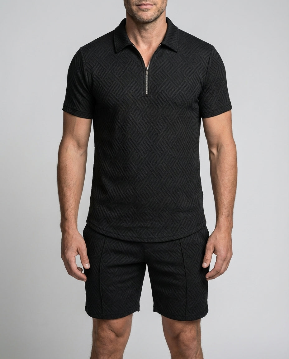 Men's Summer Set | Short Sleeve Polo Shirt & Shorts Outfit - 2