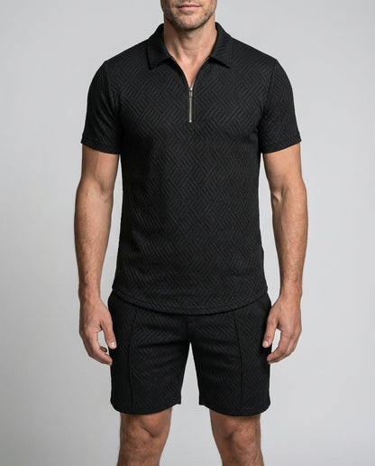 Men's Summer Set | Short Sleeve Polo Shirt & Shorts Outfit - 2