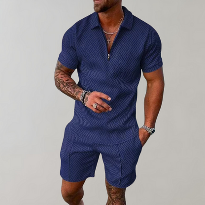 Men's Summer Set | Short Sleeve Polo Shirt & Shorts Outfit - 3