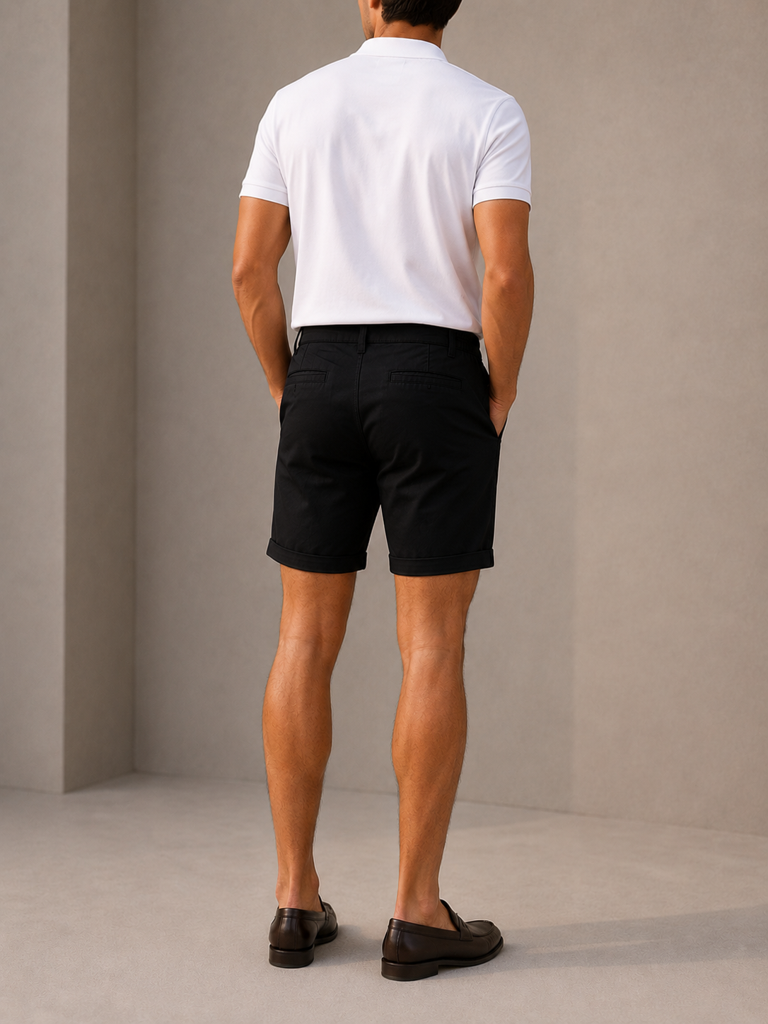Men's Tailored Lightweight Polyester Twill Shorts | Casual Summer Wear - 4