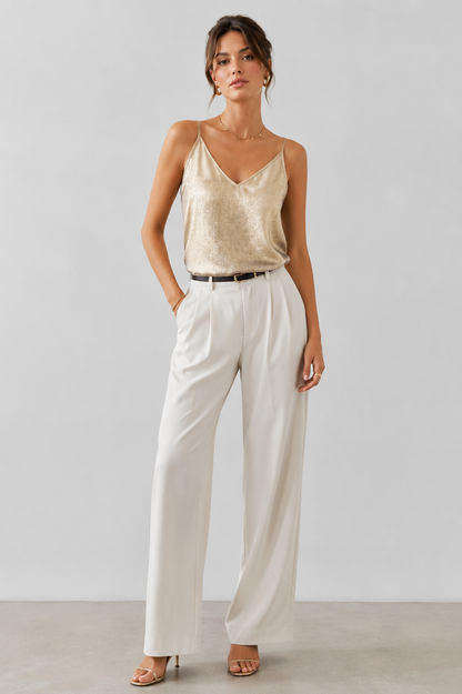Metallic V-Neck Cami Top | Women's Tank Top - 3