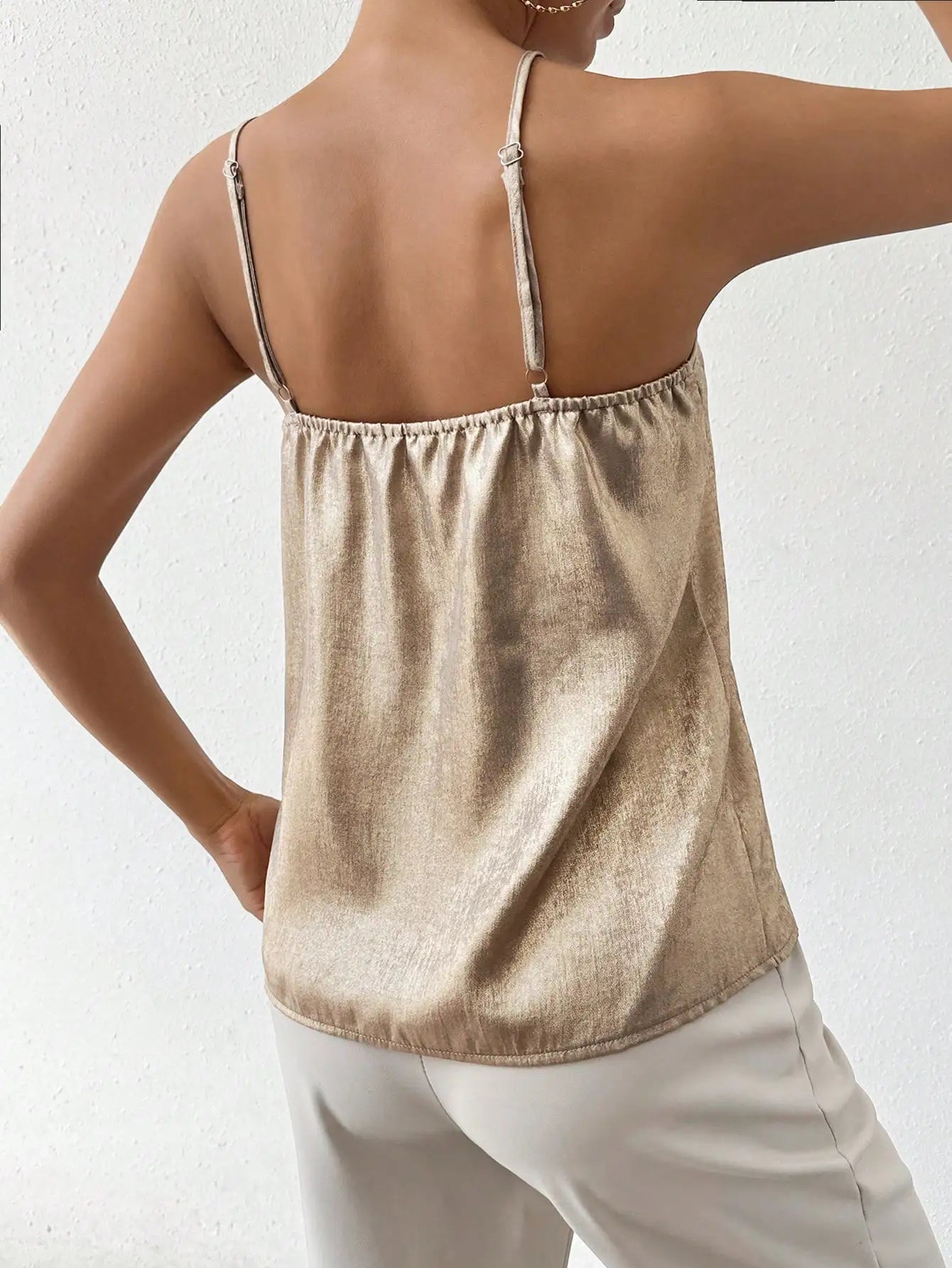 Metallic V-Neck Cami Top | Women's Tank Top - 6