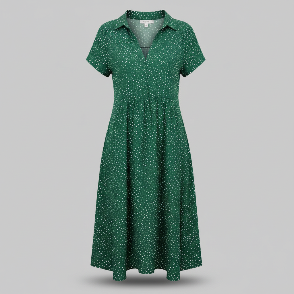 Midi Shirt Dress Women | Elegant Short Sleeve Dress - 6
