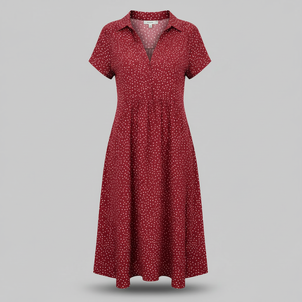 Midi Shirt Dress Women | Elegant Short Sleeve Dress - 7