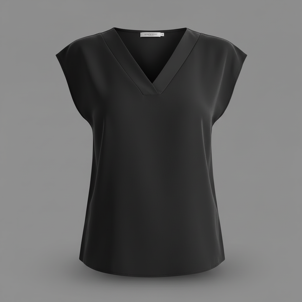 Women's Summer Blouse | V-Neck Short Sleeve Top - 5