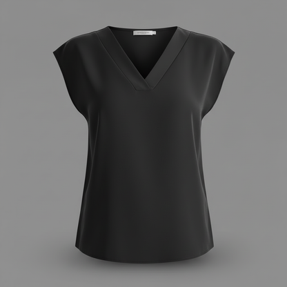 Women's Summer Blouse | V-Neck Short Sleeve Top - 5