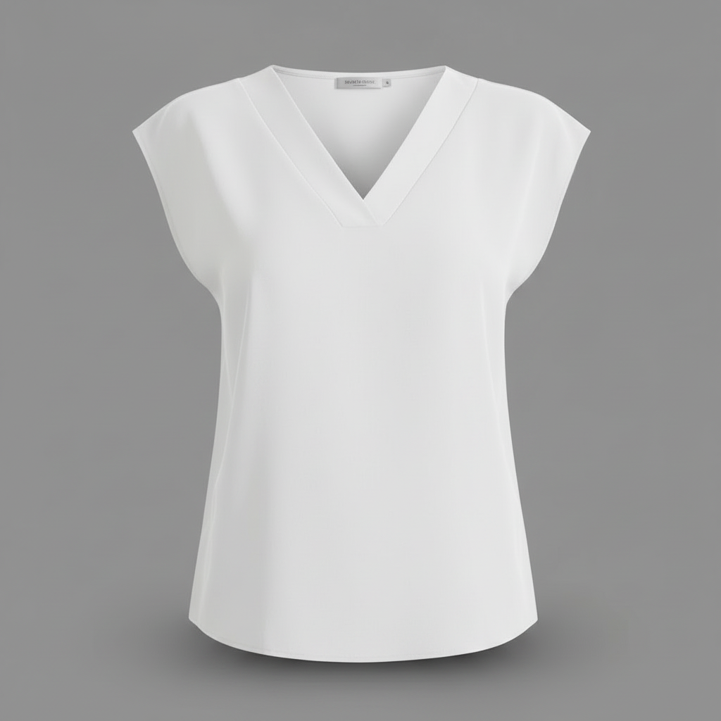 Women's Summer Blouse | V-Neck Short Sleeve Top - 6