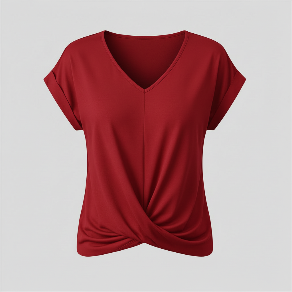 Women's Short Sleeve V-Neck Top | Casual Blouse - 9