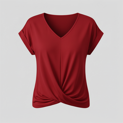 Women's Short Sleeve V-Neck Top | Casual Blouse - 9
