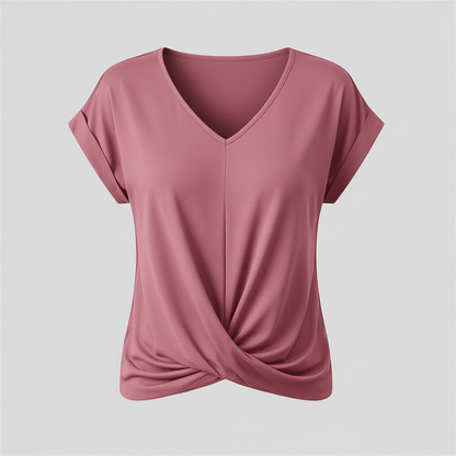 Women's Short Sleeve V-Neck Top | Casual Blouse - 10