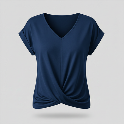 Women's Short Sleeve V-Neck Top | Casual Blouse - 11