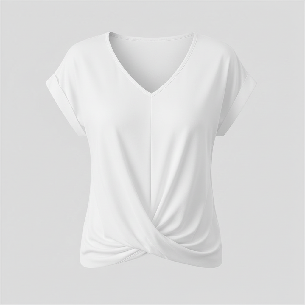 Women's Short Sleeve V-Neck Top | Casual Blouse - 12