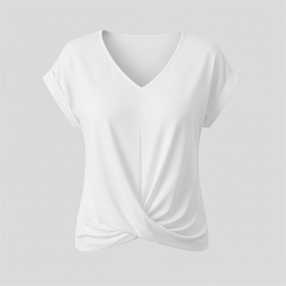 Women's Short Sleeve V-Neck Top | Casual Blouse - 12