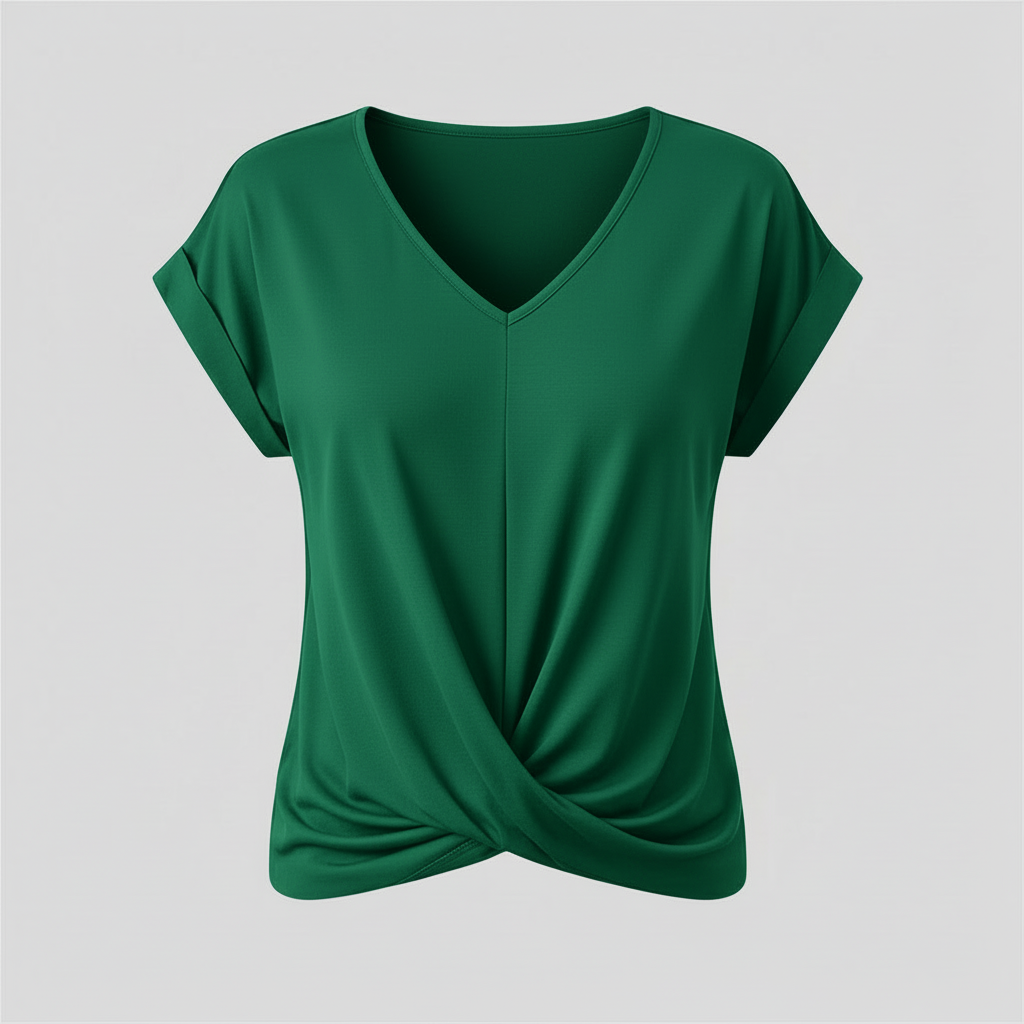 Women's Short Sleeve V-Neck Top | Casual Blouse - 13